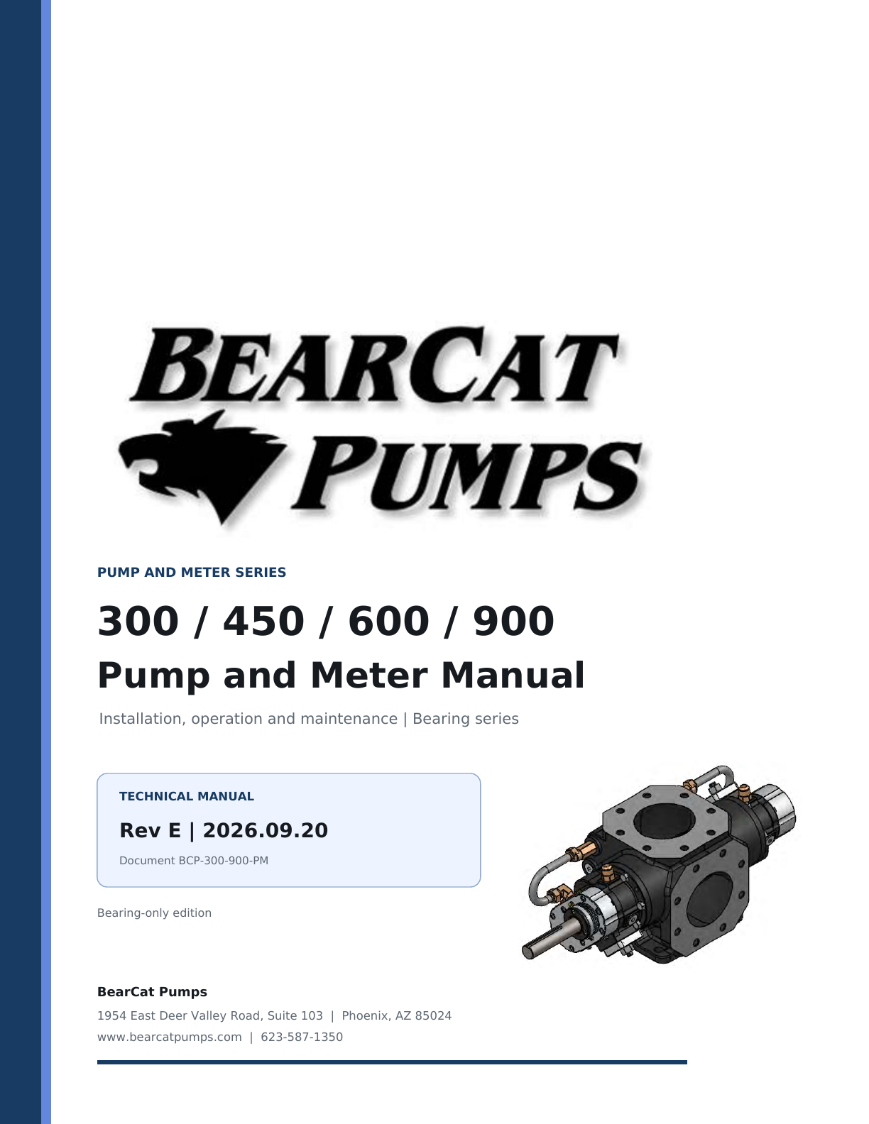 300, 450, 600 and 900 Pump and Meter Manual, Rev E cover