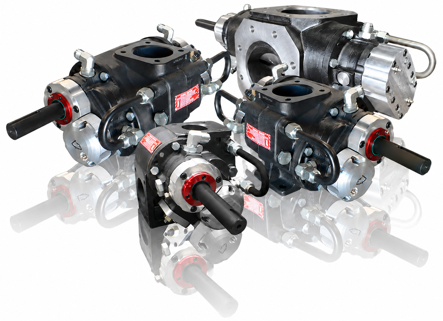 BearCat bearing pump family with approved red dust-seal brackets
